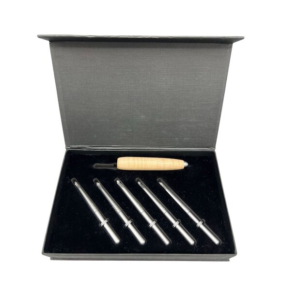 Crochet Hook Set Interchangeable Wood Handle 5 Sizes Kit Sawyer Creek Premium - Picture 9 of 9